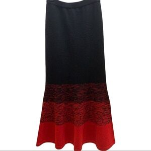 ROJA by Ann Tobias Vintage Black/Red Wool Trumpet Skirt Sz Small